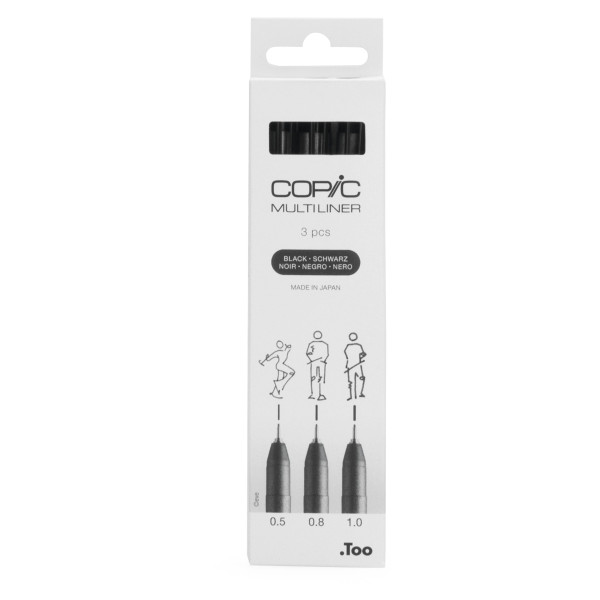 Набор лайнеров Copic Multiliner, 3 шт (0,5+0,8+1,0), черный