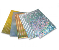 Картон голографический Folia Holographic Card 230 г/м2, 50x70 см, Gold Strips Золотые полоски