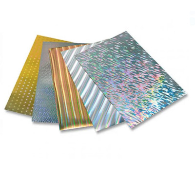 Картон голографический Folia Holographic Card 230 г/м2, 50x70 см, Gold Strips Золотые полоски