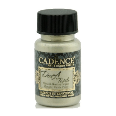 Краска по ткани Cadence Dora Textil Metallic Fabric Paint 50 мл Платина