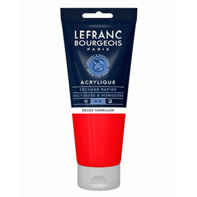 Акриловая краска Lefranc Fine Acrylic Color 200 мл, 393 Vermilion red Красный киноварь