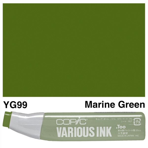 Чорнило Copic Various Ink для маркерів YG-99 Marine green (Темно-зелений)