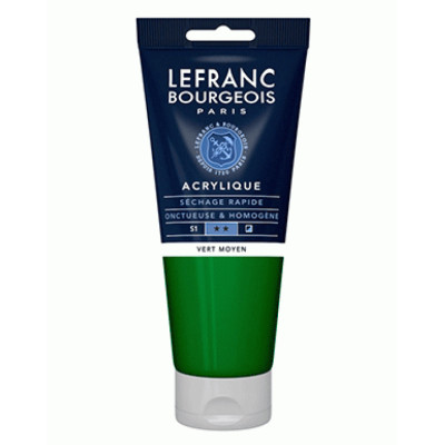 Акрилова фарба Lefranc Fine Acrylic Color, 200 мл №561 Medium Green Середній Зелений