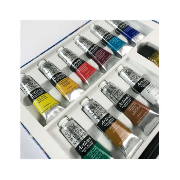 Масляні фарби водорозчинні Winsor Artisan Studio Set, 10х37 мл + водорозчинна лляна олія + кисть