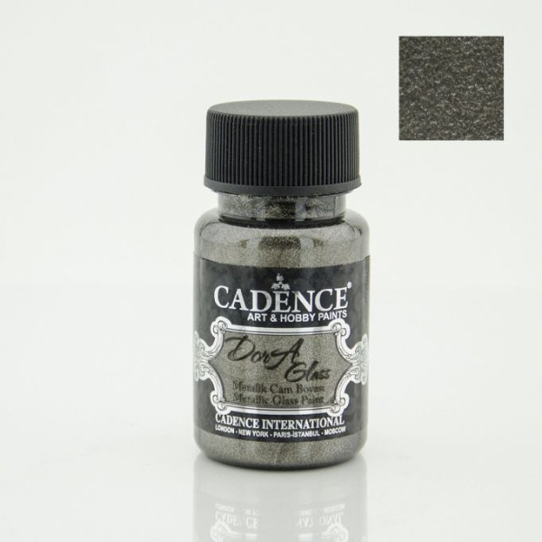 Акриловая краска металлик для стекла и керамики Cadence Dora Glass Metallic Porcelain Paint, 50 мл, № 3138 Антрацит