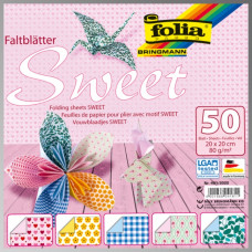Папір для орігамі Folia серія Sweet 20х20 см, 50 аркушів 80 г/м2