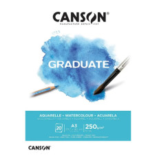Альбом блок для акварелі, холодний прес Canson Graduate Watercolour 20 листів 250 г/м2, А3 29,7х42 см