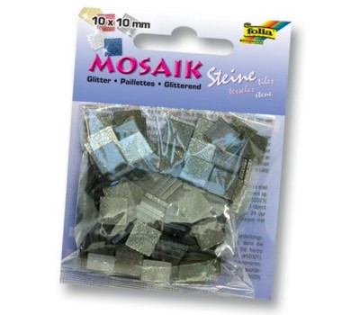 Мозаика, Folia глиттерная Glitter 45 г/м2, 10x10 мм (190 шт), №05 Grey (Серый)