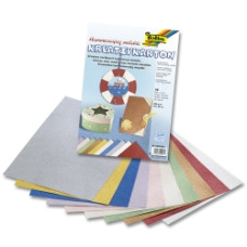 Набір дизайнерського паперу Folia, Creative Card Lattice metallic 230 г/м2, 23x33 см, Металеві грати, 10 аркушів