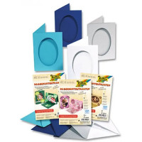 Заготовка для листівки овального паспарту Folia, 220 г/м2, 10,5x15 см, № 35 Royal blue Темно-синій
