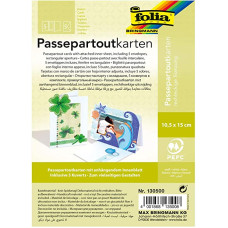 Заготовка для открытки паспарту квадратным Folia, 220 г/м2, 10,5x15 см, № 00 White Белый