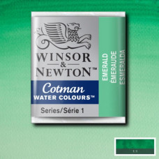 Акварельная краска Winsor Newton Cotman Half Pan, № 235 Изумрудный
