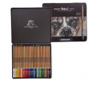 Набір кольорових олівців Natural Fine Art, 24 кольори, металева коробка, Renesans