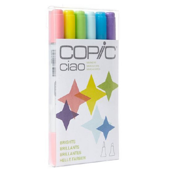 Набір спиртових маркерів Copic Ciao Set Brights, Яскраві відтінки 6 шт.