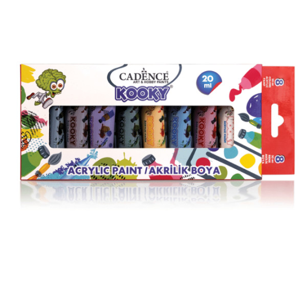 Набір акрилових фарб Kooky Acrylic Paint Cadence, 8 шт по 20 мл