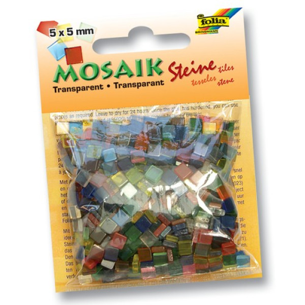 Мозаїка Folia прозора Transparent 45 гр, 5x5 мм (Асорті, 700 шт, 20 кол) арт. 57109