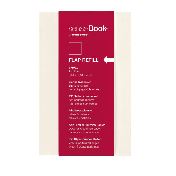 Змінний блок для блокноту Transotype Sense Book Flap+Refill, 14х21 см, 135 аркушів 80 г 75510500