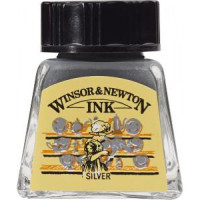 Туш Winsor Newton, Drawing Inks 14 мл №617 Срібло арт 1005617