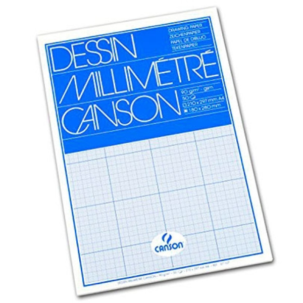 Папір міліметрівка Canson Millimeter Paper 90 гр, A4 (50 аркушів), bistre