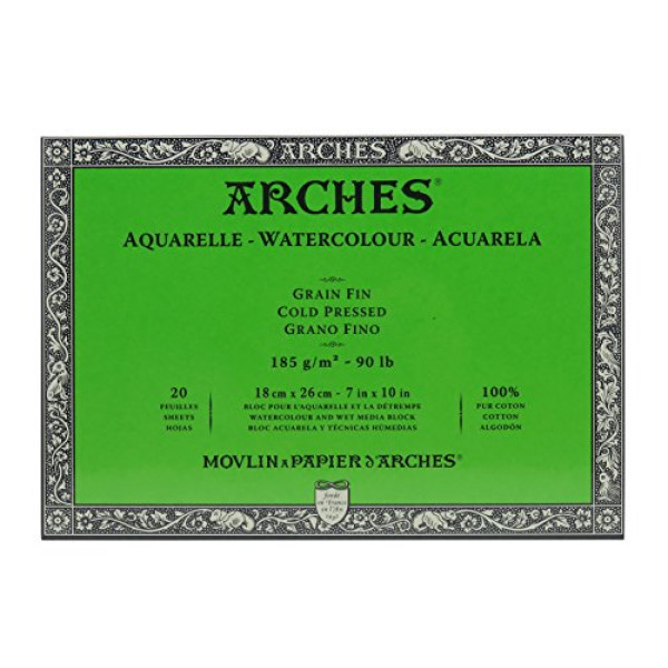 Альбом для акварелі Arches холодного пресування Arches Cold Pressed 185 гр/м2 18x26 см, 20 аркушів