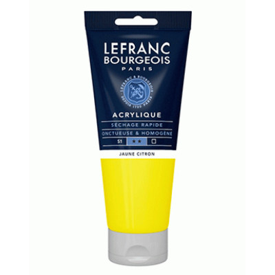 Акрилова фарба Lefranc Fine Acrylic Color 200 мл, 169 Lemon yellow Лимонно-жовтий