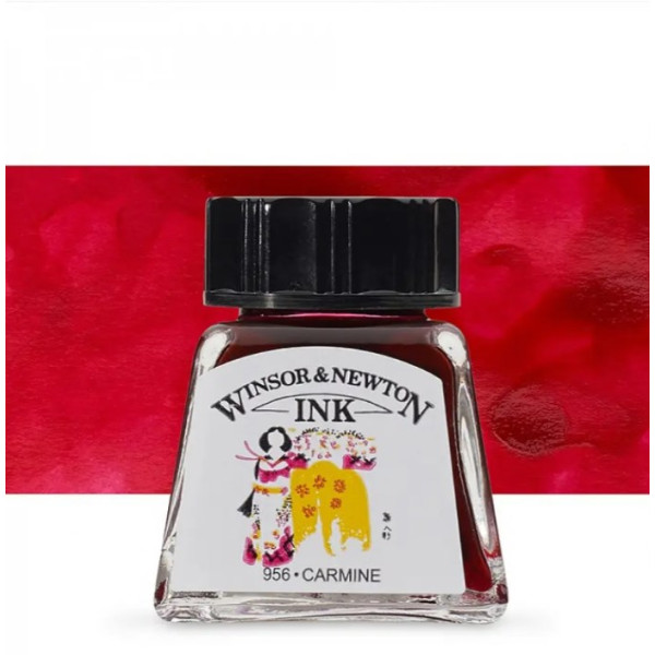 Туш художня Winsor Newton Drawing Inks 14 мл №956 Кармін Кармін