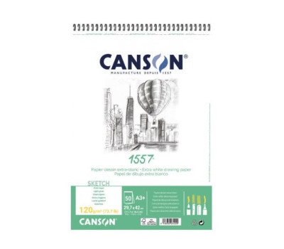 Альбом для графіки на спіралі Canson 1557 Croquis, 120 г/м2, A5 50 аркушів