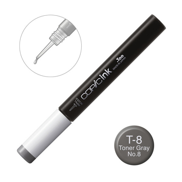Чернила для заправки маркеров Copic Ink T-8 Toner gray серый, 12 мл