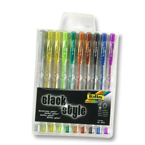 Набор гелевых ручек Folia Gel-Pens Gliter, 10 шт