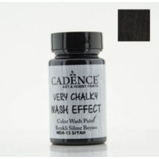 Cadence винтажная краска на акриловой основе Very chalky wash effect, 90 мл, Black Черный арт WSH_13