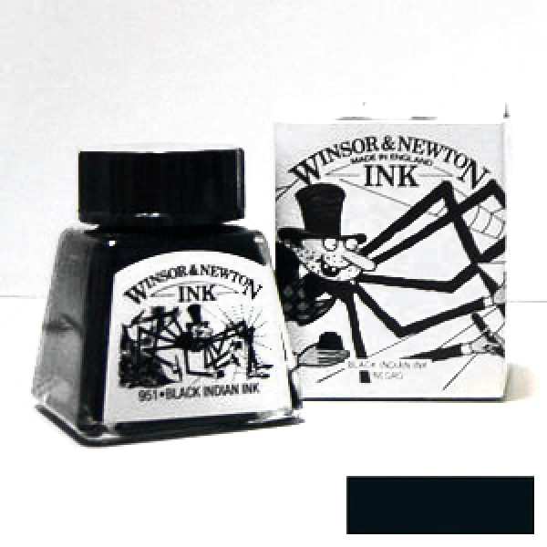 Туш художня Winsor Newton Drawing Inks 14 мл №030 Black Чорний