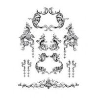 Натирки черные винтаж Rub On Transfers Blac Vintage Cadence, 17х25 см, R-025