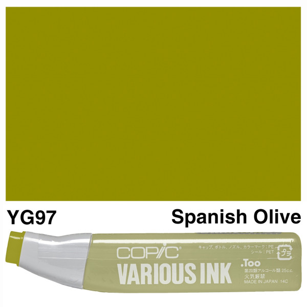 Чернила для заправки маркеров Copic Various Ink YG-97 Spanish olive Темно-оливковый