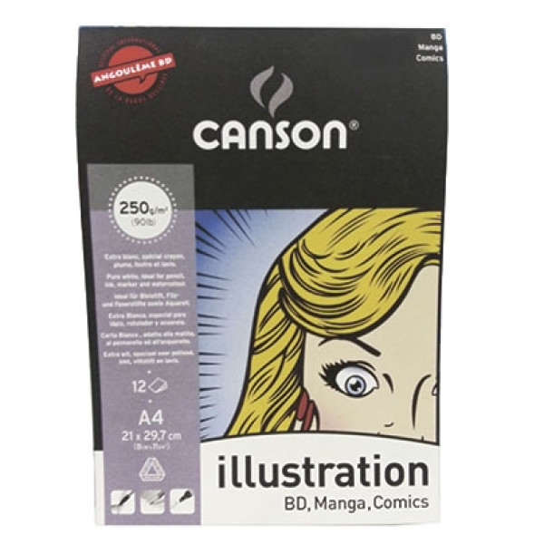 Альбом для маркерів Canson Illustration 250 г/м2, 29,7x42 см, A3, 12 аркушів