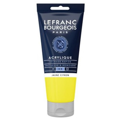 Акриловая краска Lefranc Fine Acrylic Color 80 мл, 169 Lemon yellow Лимонно-желтый
