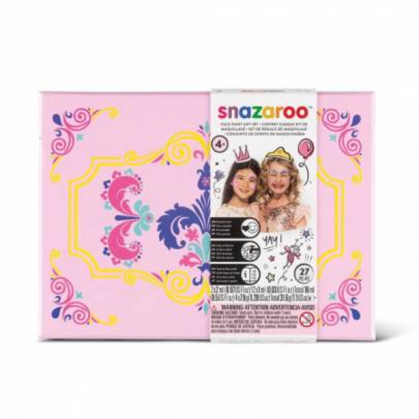 Набір фарб для гриму Snazaroo Gift set girls, 14 кольорів, 4 олівці, пензлі, 2 спонжі, трафарет арт. 1172016