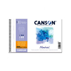 Альбом для акварелі на пружині Canson Montval 300 г/м2, 13,5х21 см, 12 аркушів