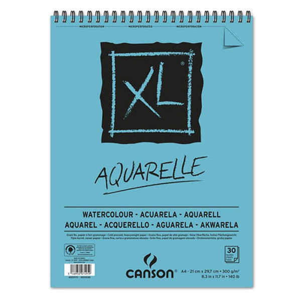 Альбом для акварелі на спіралі Canson XL Watercolour 300 г/м2, A4 30 аркушів