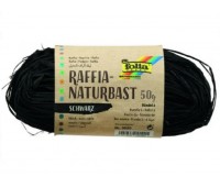 Рафія в мотках Folia Raffia-natural quality 50 гр, № 90 Black Чорний