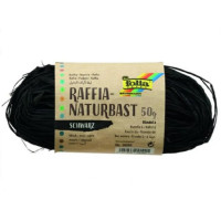 Рафия в мотках Folia Raffia-natural quality 50 гр, № 90 Black Черный