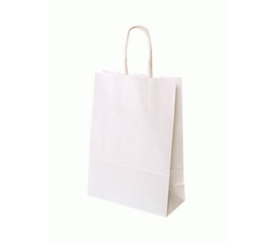 Бумажный крафт пакет Folia Paper Bags, 12x5,5x15 см, Белый