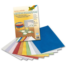Набір дизайнерського паперу Folia, Creative Card Linen metallic 230 г/м2, 23x33 см, Льон металік, 10 аркушів