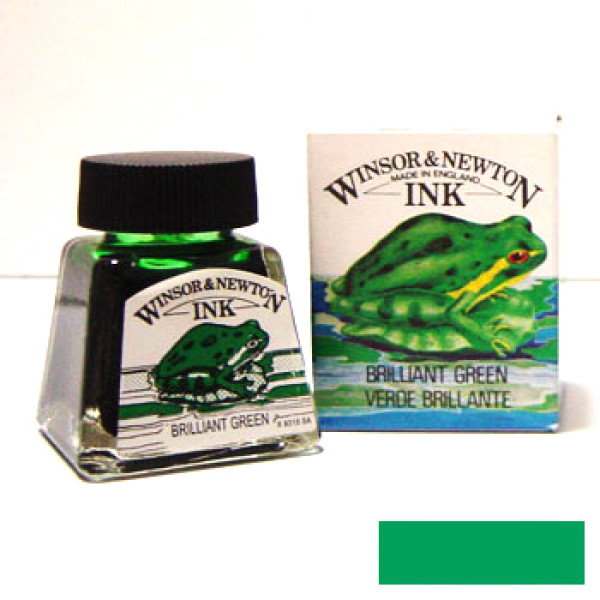 Туш художня Winsor Newton Drawing Inks 14 мл №046 Зелений