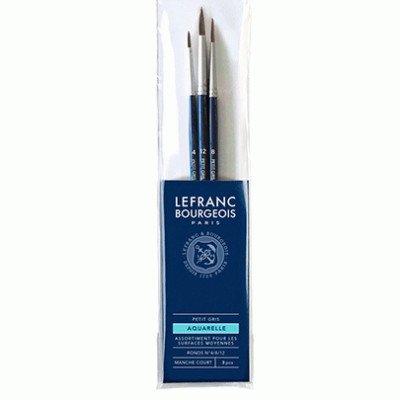 Набор кистей для акварели белка Lefranc Fine Squirrel Brushes (№ 4, 8, 12)