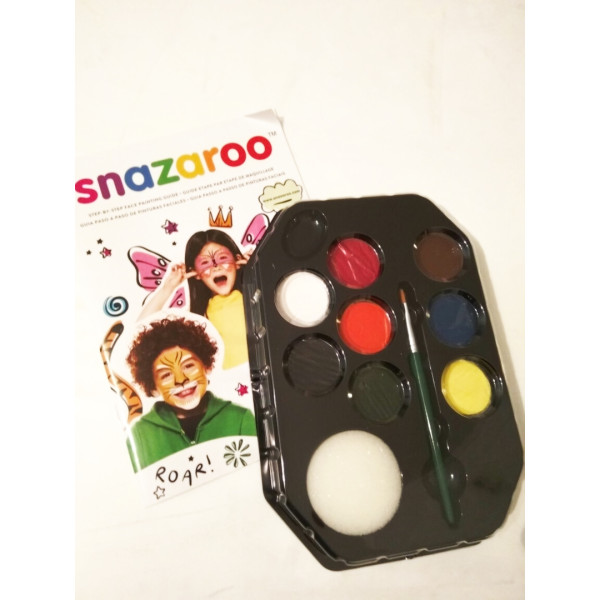 Набір фарб для аквагриму Snazaroo, кисть + губка Boy hanging palette kit, 8х2 мл