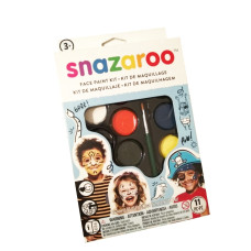 Набір фарб для аквагриму Snazaroo, кисть + губка Boy hanging palette kit, 8х2 мл