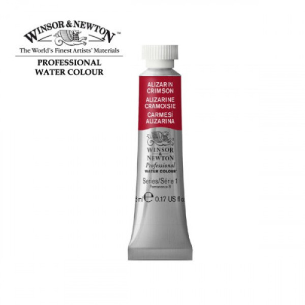 Акварельна фарба Winsor Newton Professional, № 004, Alizarin Crimson Алізарін червоний, 5 мл