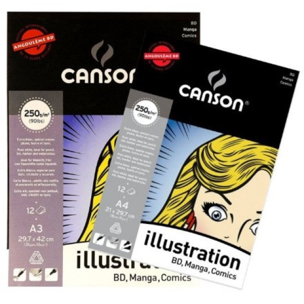 Альбом для маркерів Canson Illustration 250 г/м2, 21x29,7 см, A4, 12 аркушів