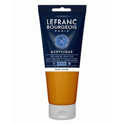 Акриловая краска Lefranc Fine Acrylic Color, 200 мл, № 302, Yellow Ochre Желтая Охра
