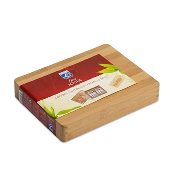 Набор красок Lefranc акриловых красок Fine Acrylic Set Wooden box Natura 10х20мл + 2 кисточки арт. 236157